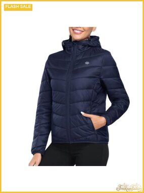 Women's Puffer Jacket Hooded Waterproof Quilted Insulated Warm Coat